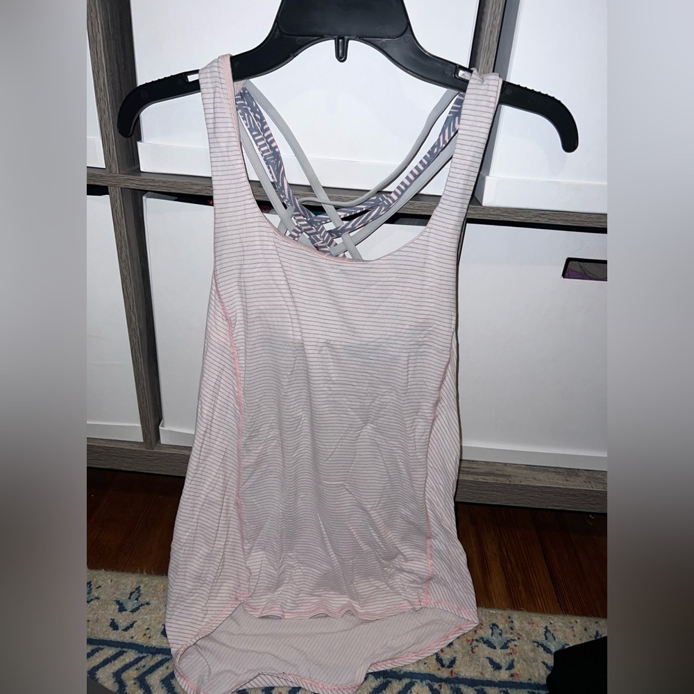 Lululemon tank top with built in sports bra. So cute and comfy!